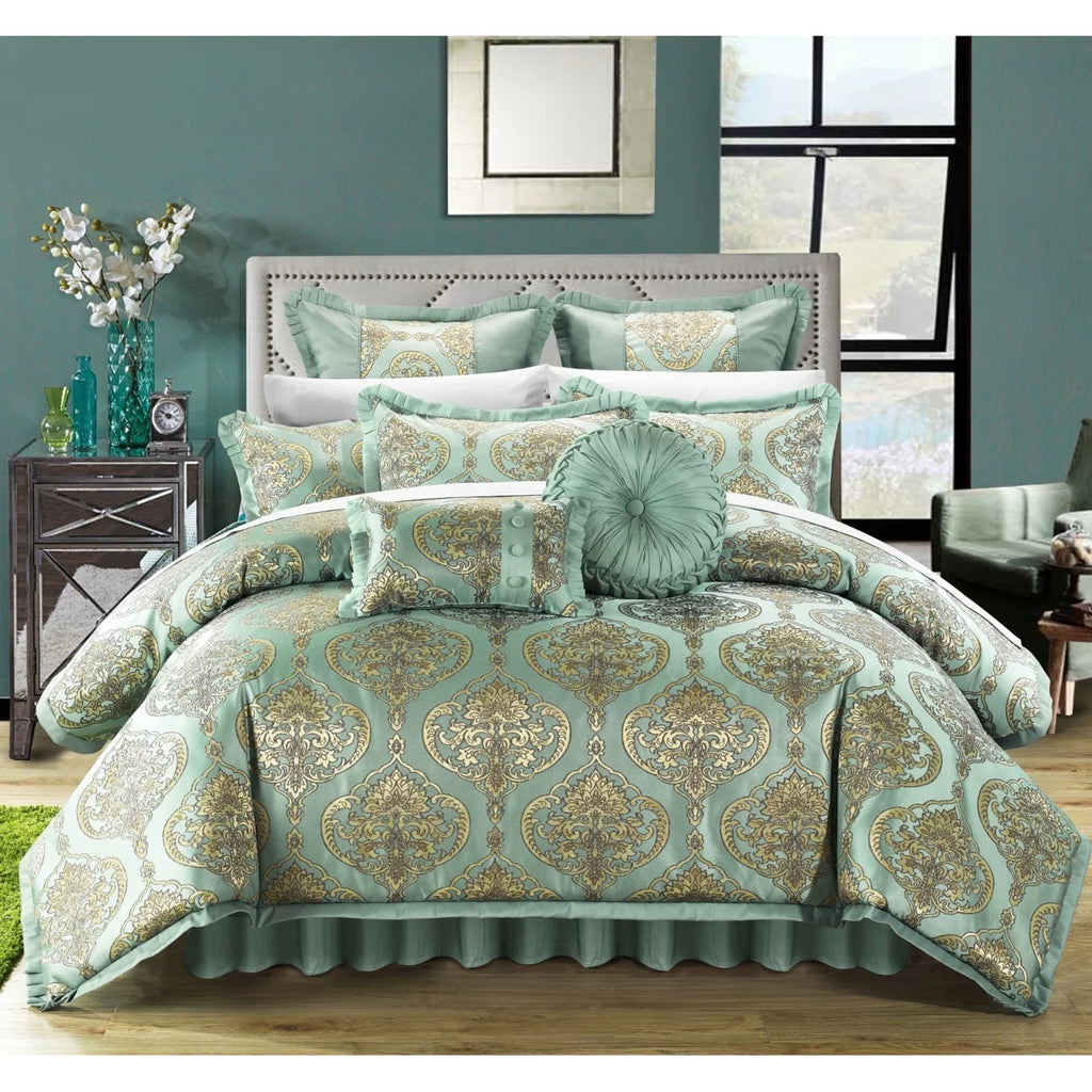 9 Piece Jacquard Comforter Set A426