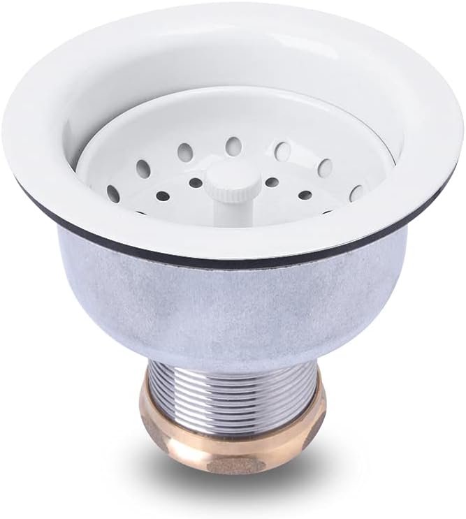 Venetian Gold Finish Kitchen Sink Drain Assembly with Fixed Post Basket Q8360