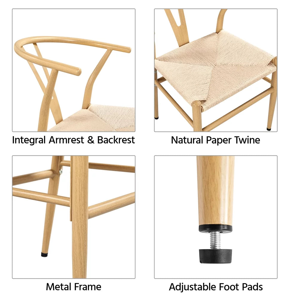 4pcs Weave Dining Chair with Metal Frame M715