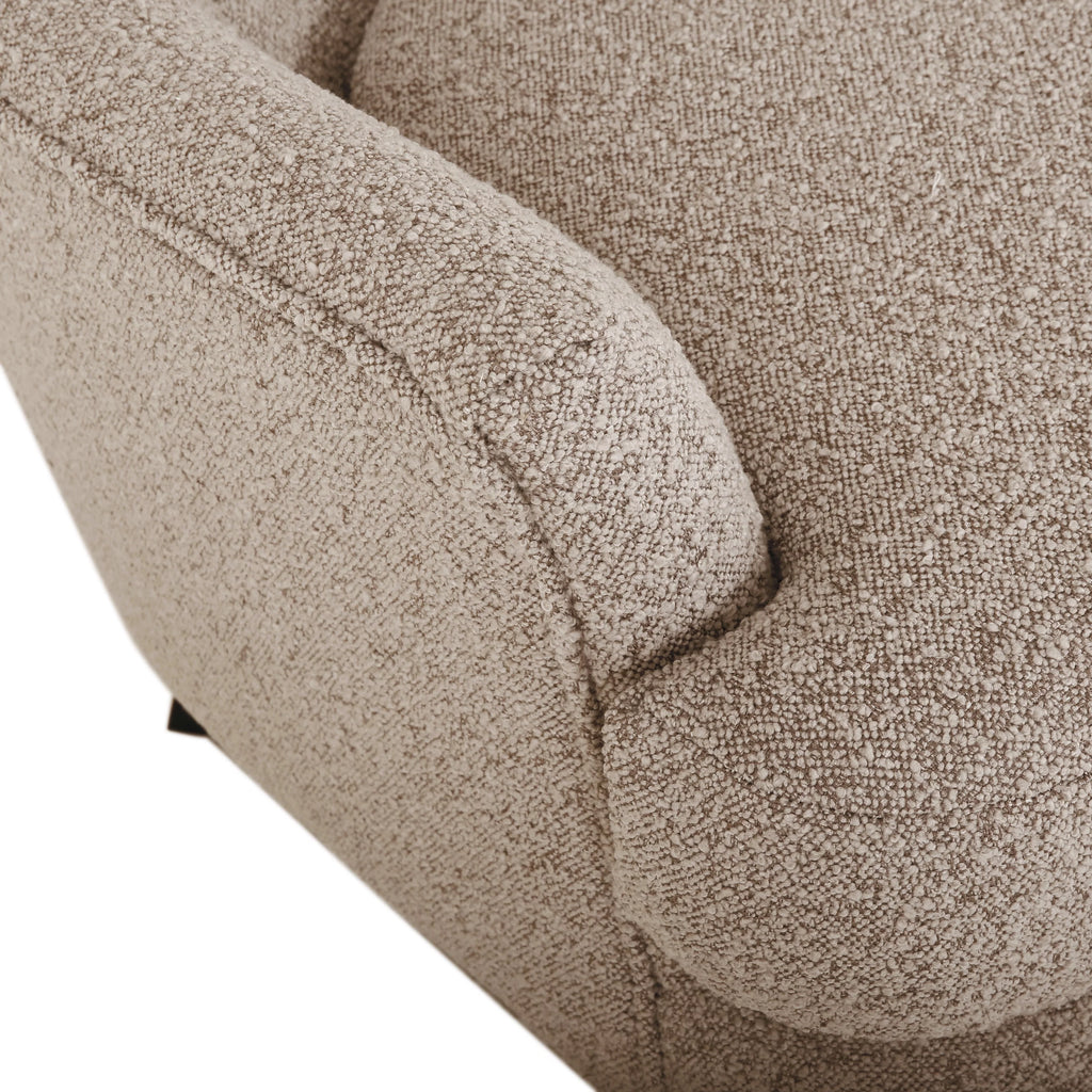 Boucle Upholstered Club Chair and Ottoman Set Y48436
