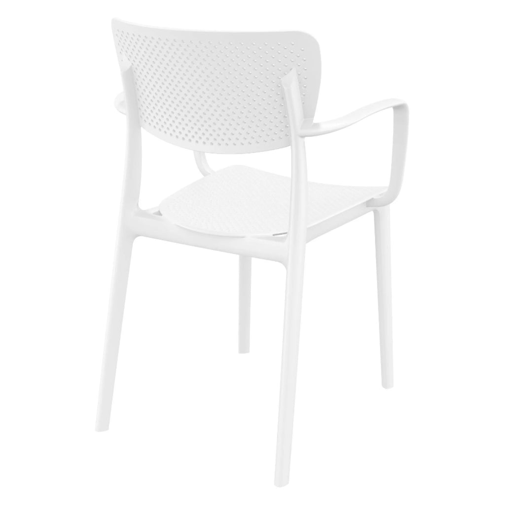 White Outdoor Dining Arm Chair Set of 2 H4683