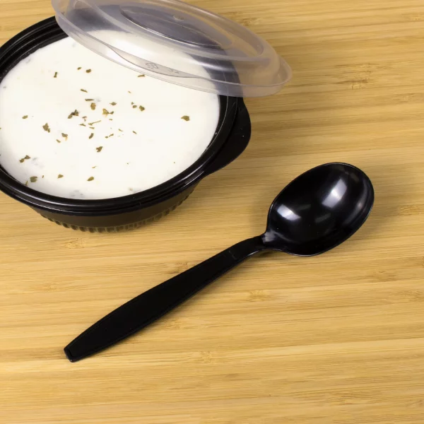 Black PS Plastic Soup Spoons 1,000 ct Z403