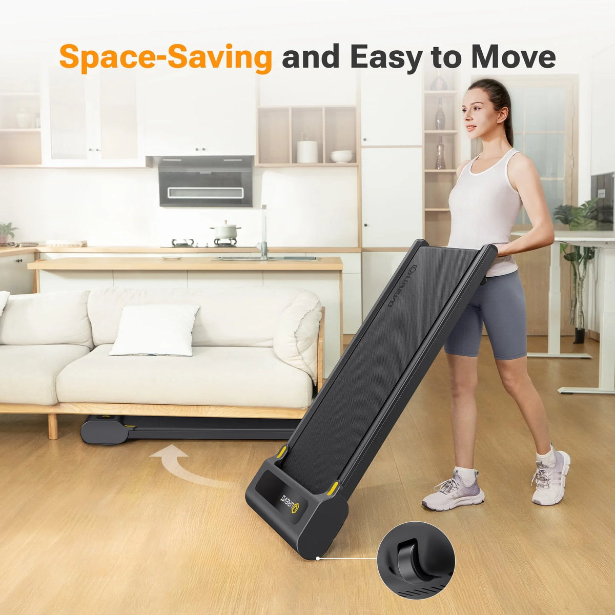 Walking Pad with Incline Under Desk Treadmill M68010
