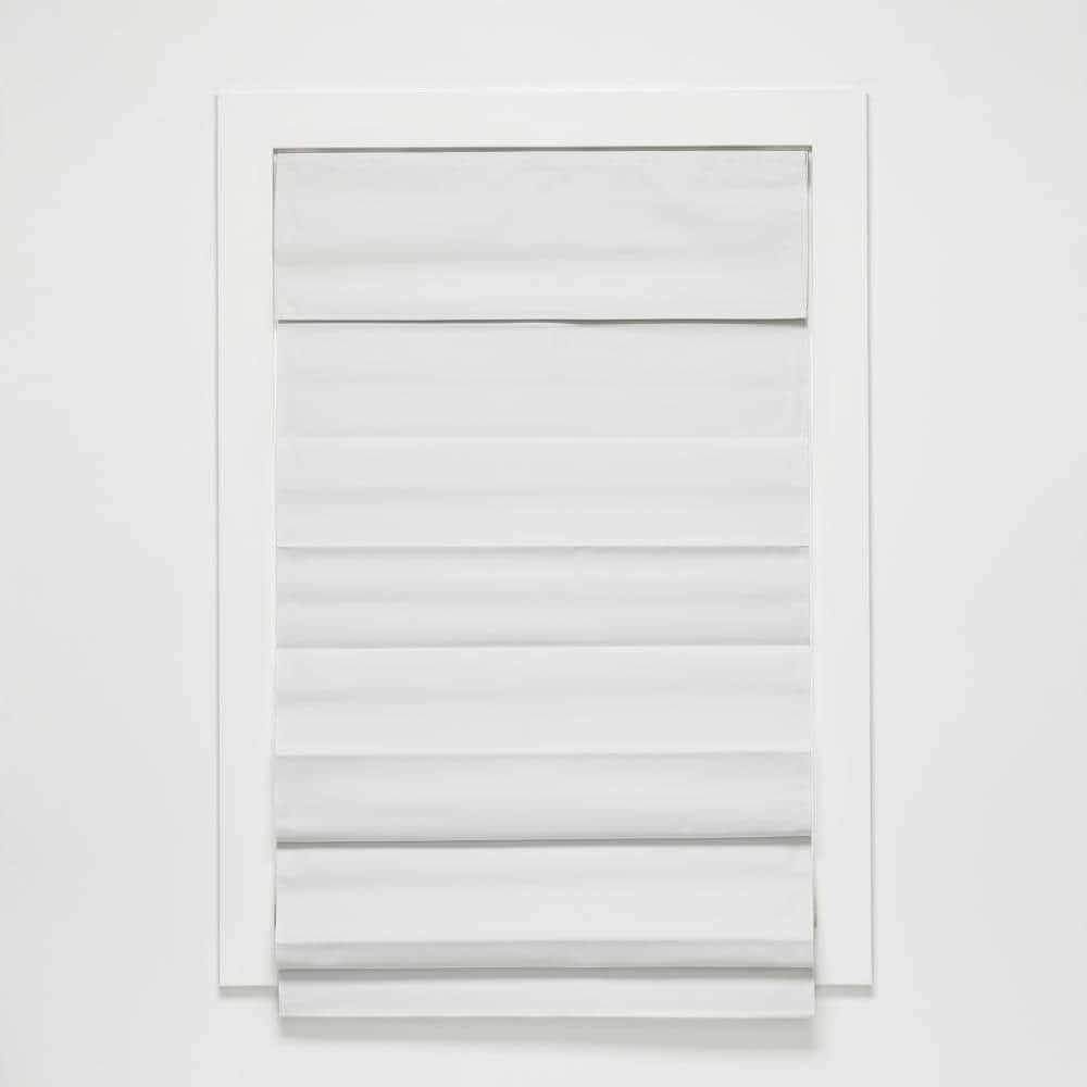 White Cotton Cordless Roman Shade O14566