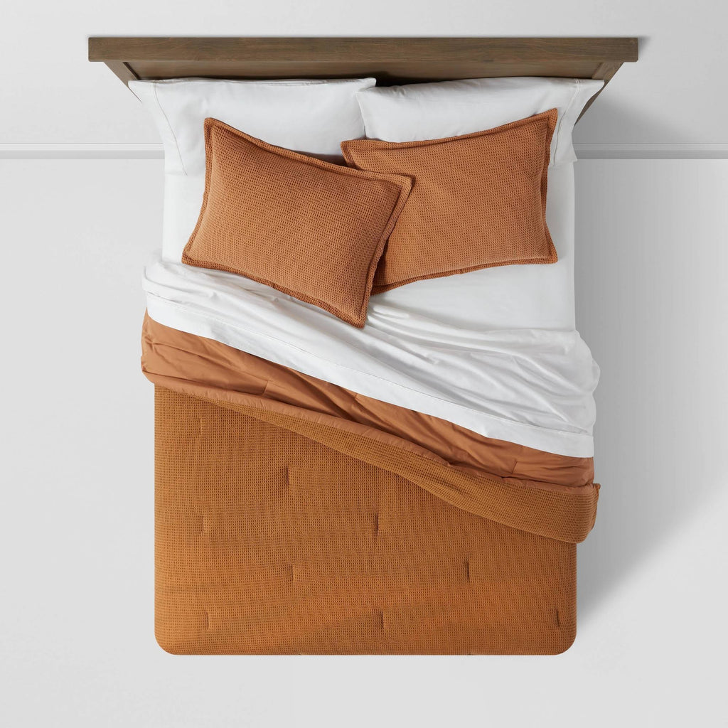 Washed Waffle Weave Comforter & Sham Set Q91699