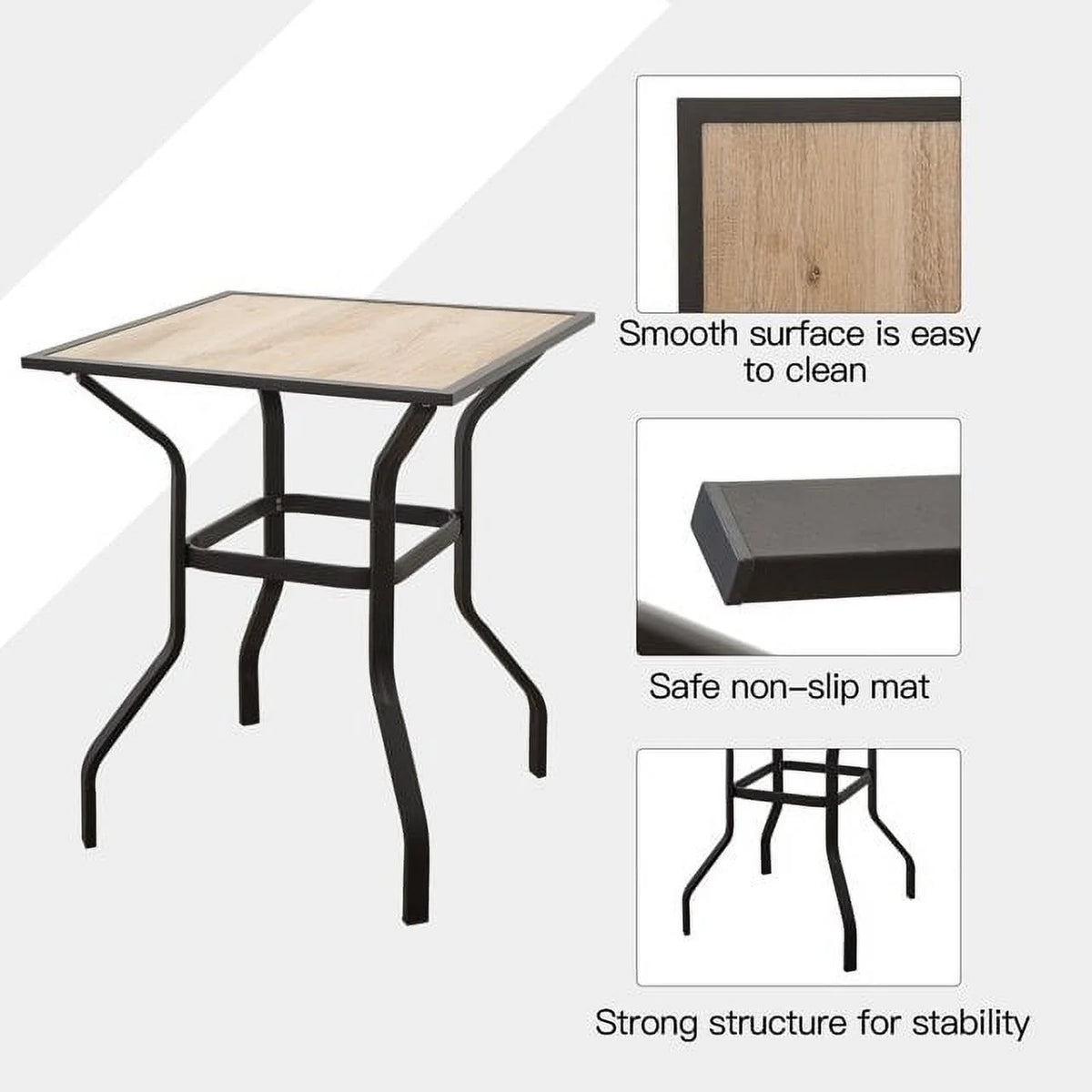 3 Piece Swivel Bar Stools and Table Patio Bistro Set V60991