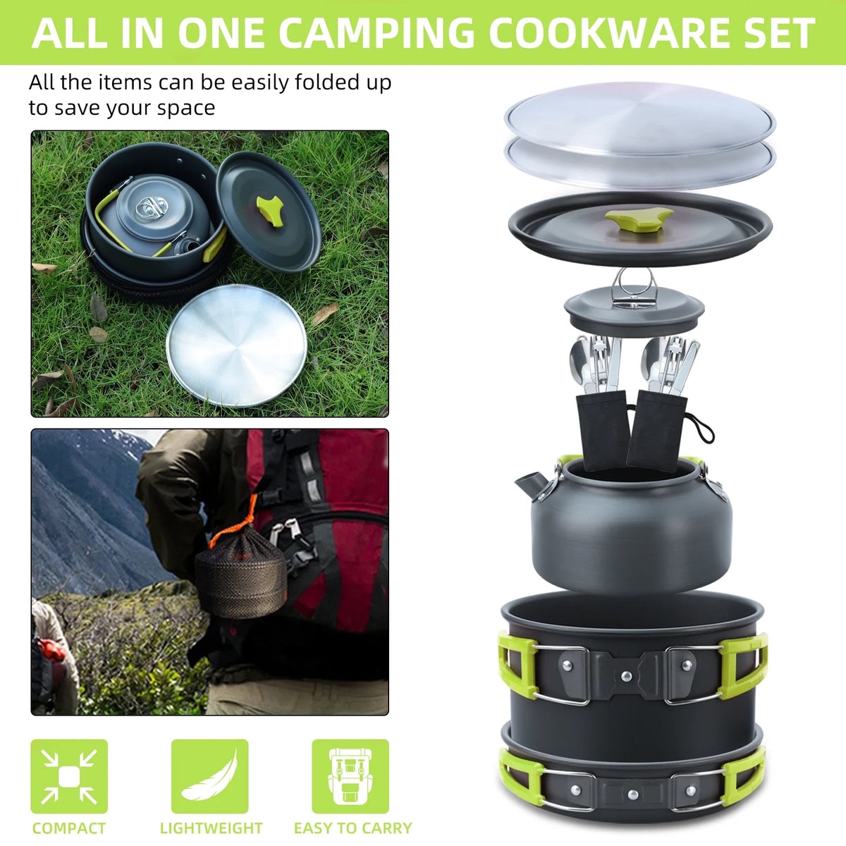 16pcs Camping Cookware Set L3773