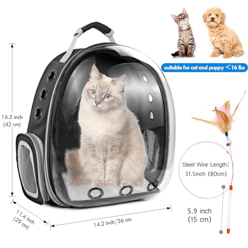 Black Expandable Cat Carrier Backpack B365