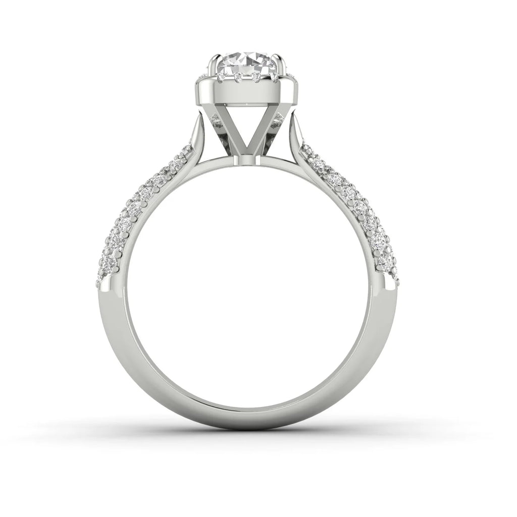 10k White Gold Diamond Halo Engagement Ring D76786
