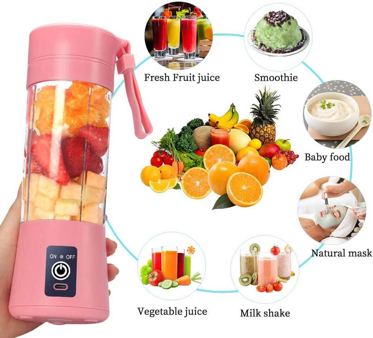 Portable USB Rechargeable Blender 380ml L226492