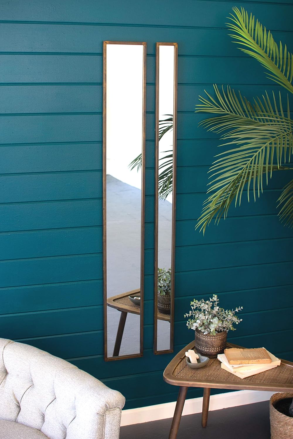 Rustic 60 in Tall Thin Decorative Metal Frame Accent Wall Mirror A338542