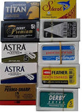 100 Shaving Safety Razor Double Edge Blades Sampler Pack F714