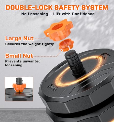 5-in-1 Adjustable Dumbbell Set, 33/44/66/88lbs Free Weights Set with Connector Q9961