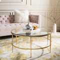 Antique Gold Glass Cocktail Table L910