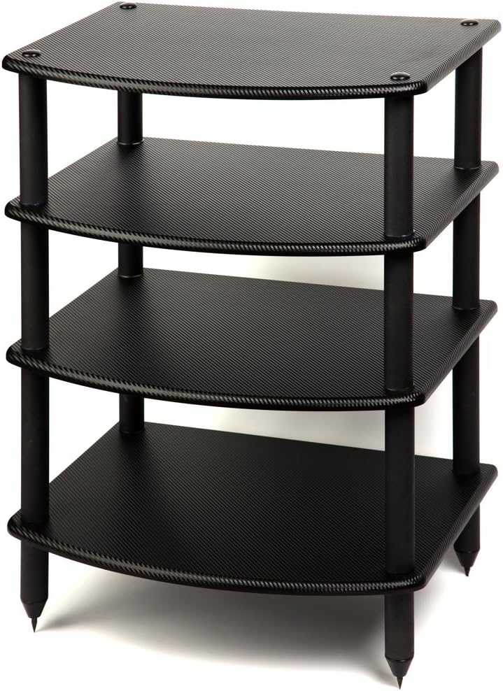 Black Five Shelf Audio Rack Media Stand L7179