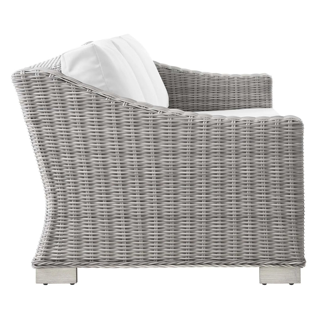 Light Gray Wicker Rattan Outdoor Sofa K172121