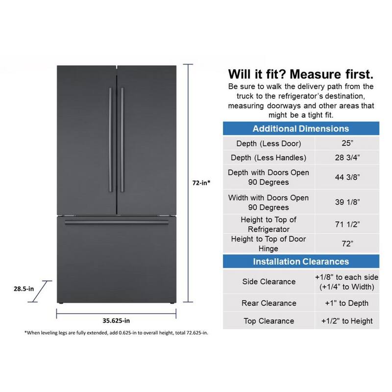 36 in. 21 cu. ft. French Door Refrigerator P3269