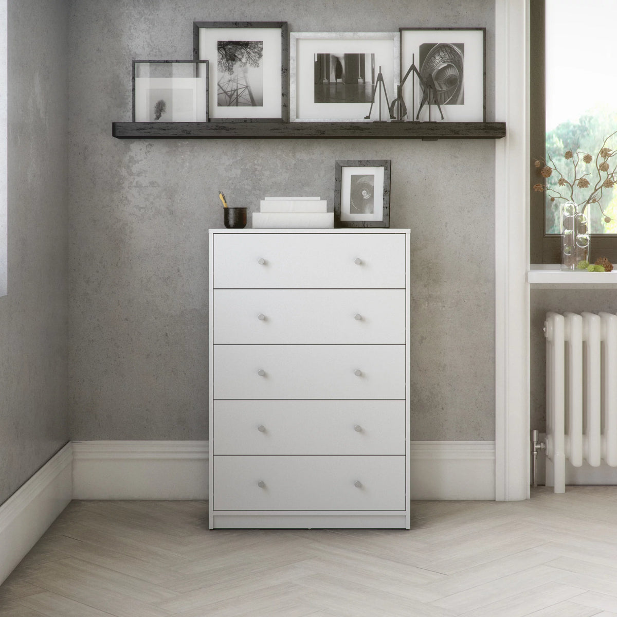 5 Drawer Chest Grey O44566