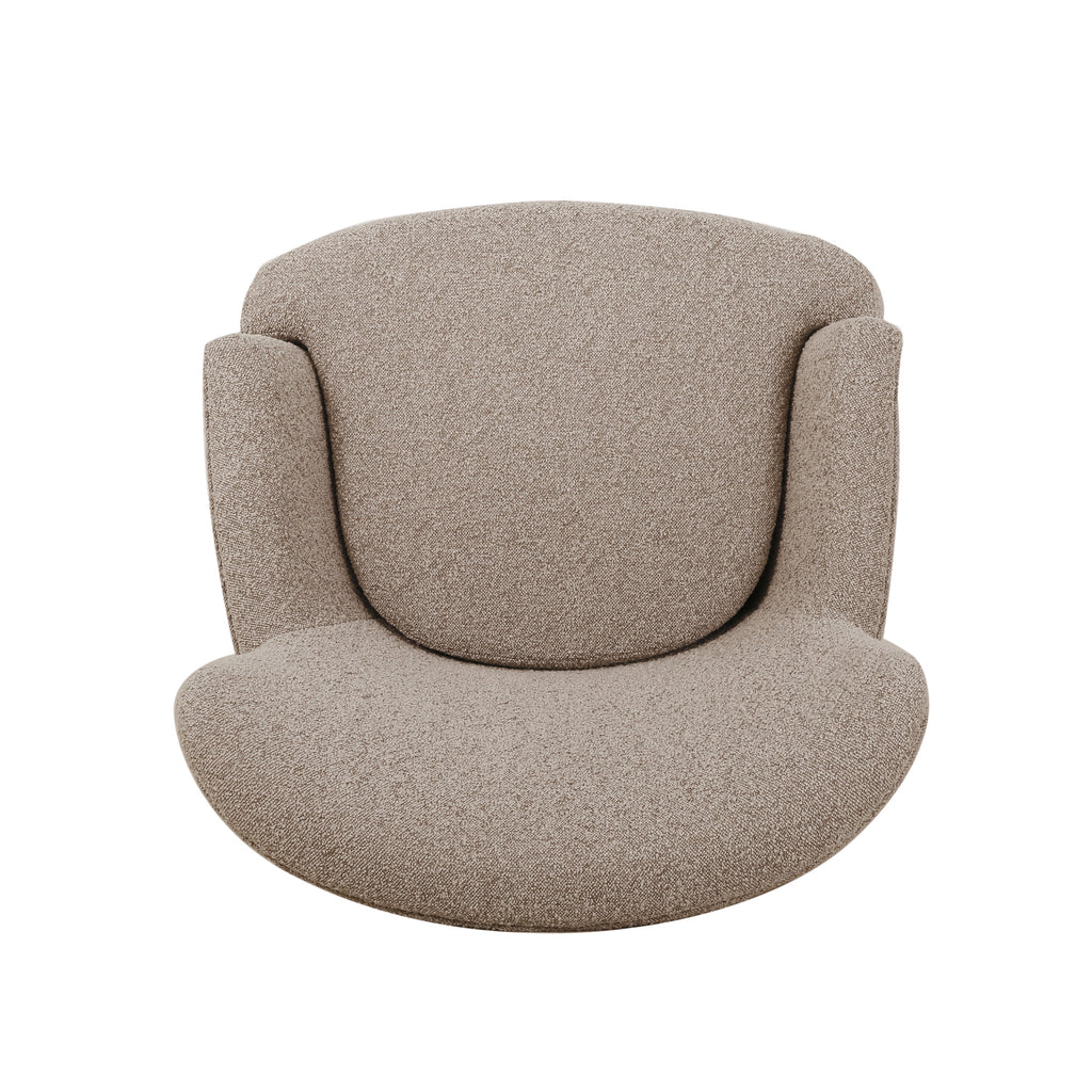 Boucle Upholstered Club Chair and Ottoman Set Y48436