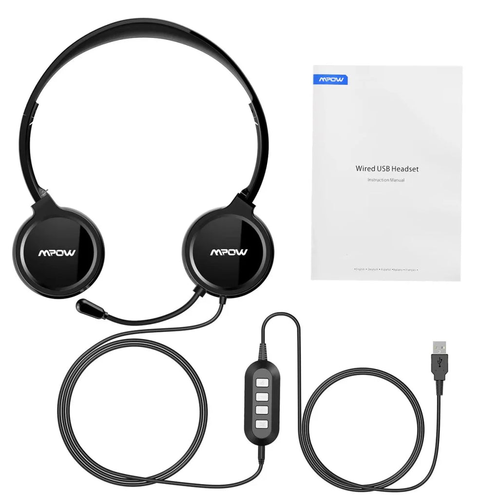 USB Computer Headset with Microphone Noise Cancelling Q5256