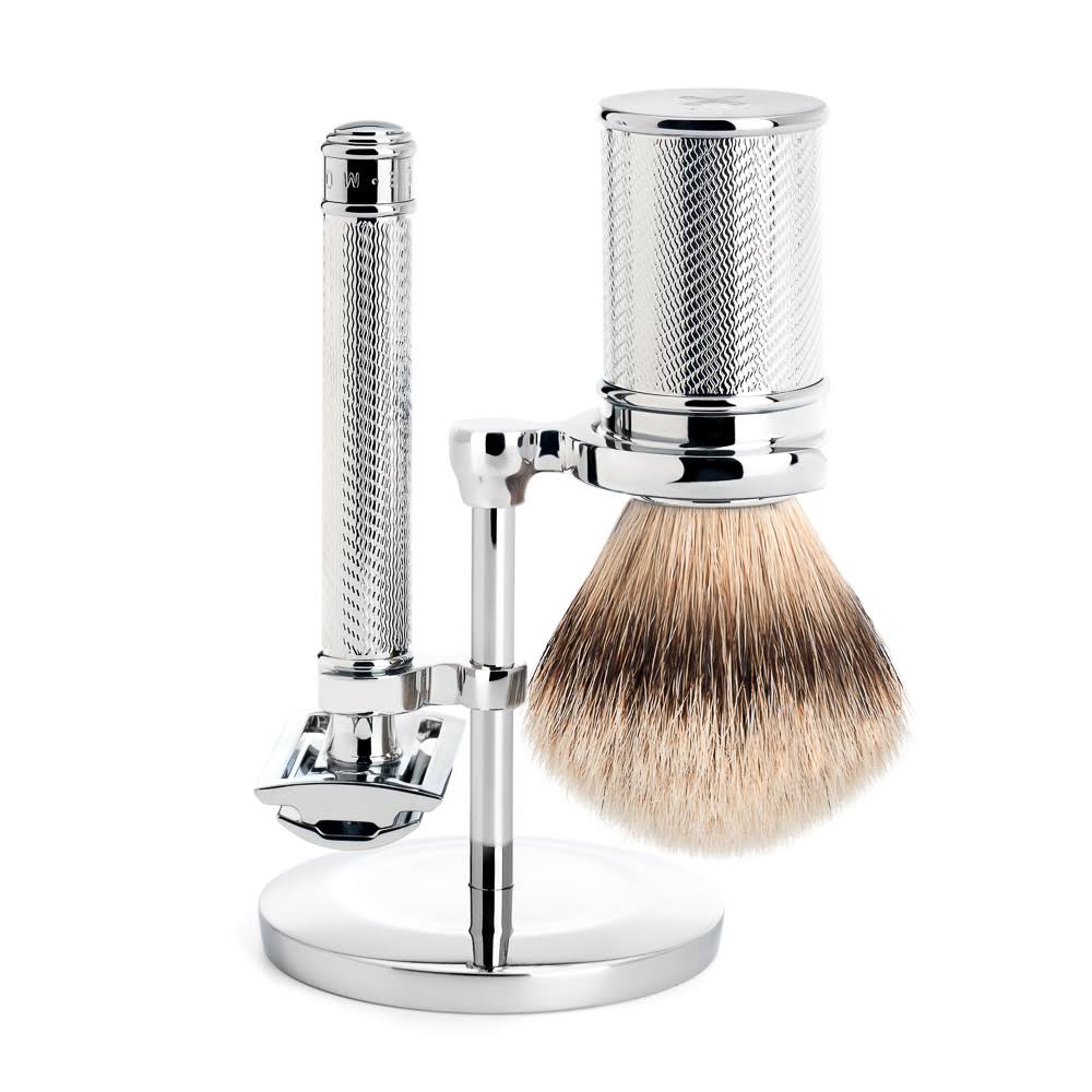 Chrome Silvertip Badger Safety Razor Shaving Set A68840