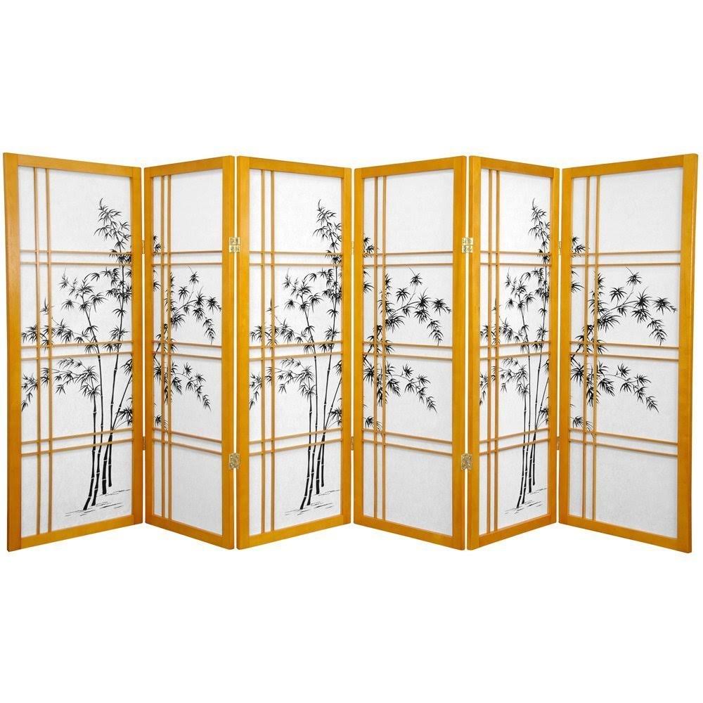 4 ft. Tall Bamboo Shoji Screen - 4 Panel - Black X436