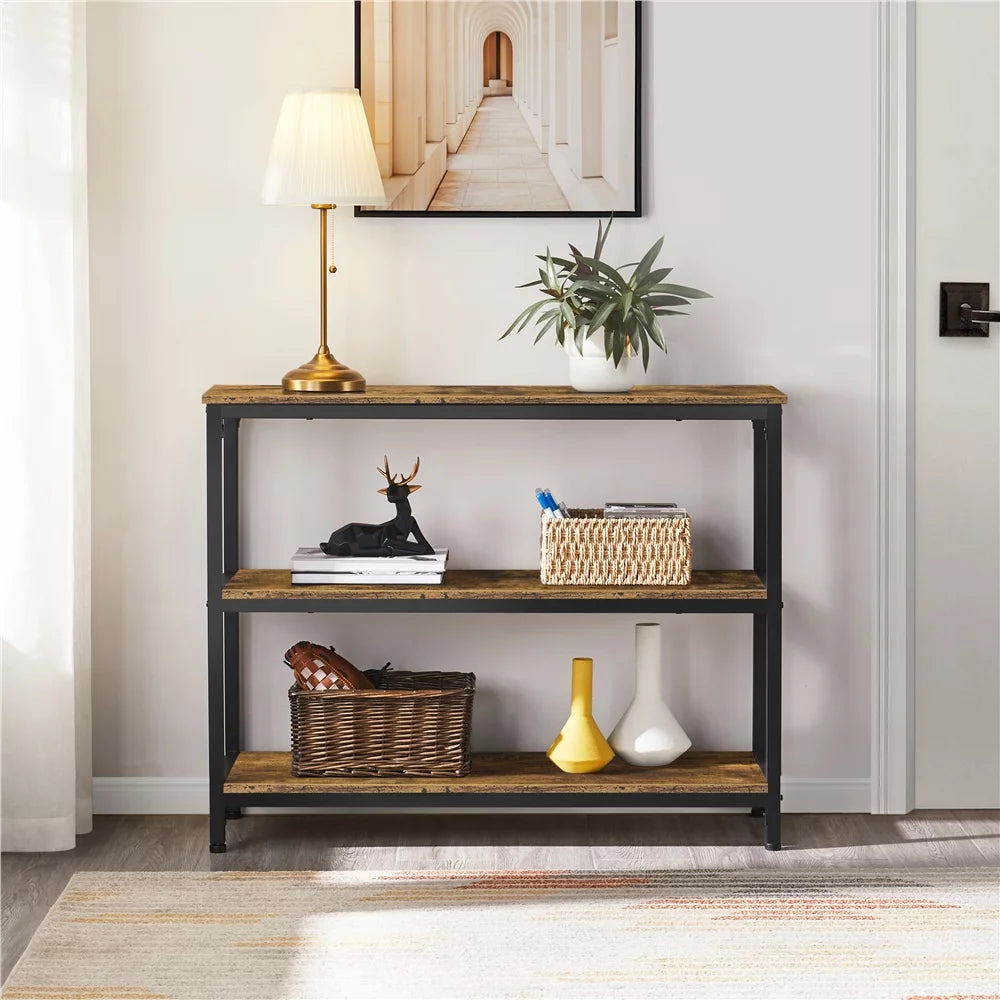 Industrial Console Table Rustic Brown Z1743