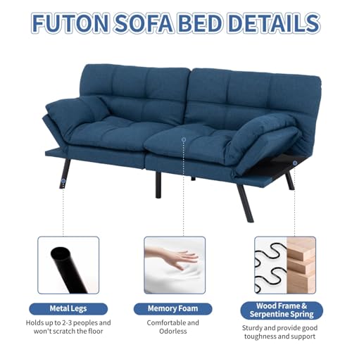 Black Faux Leather Futon Sofa Bed P973964