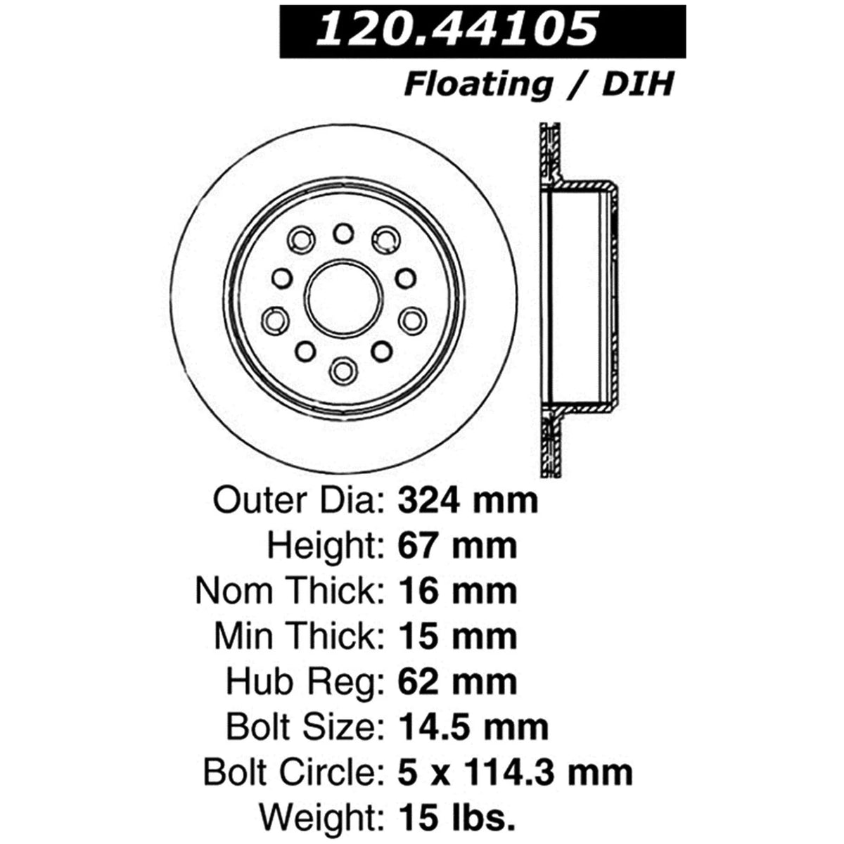 Cross Drilled Brake Rotor X5732