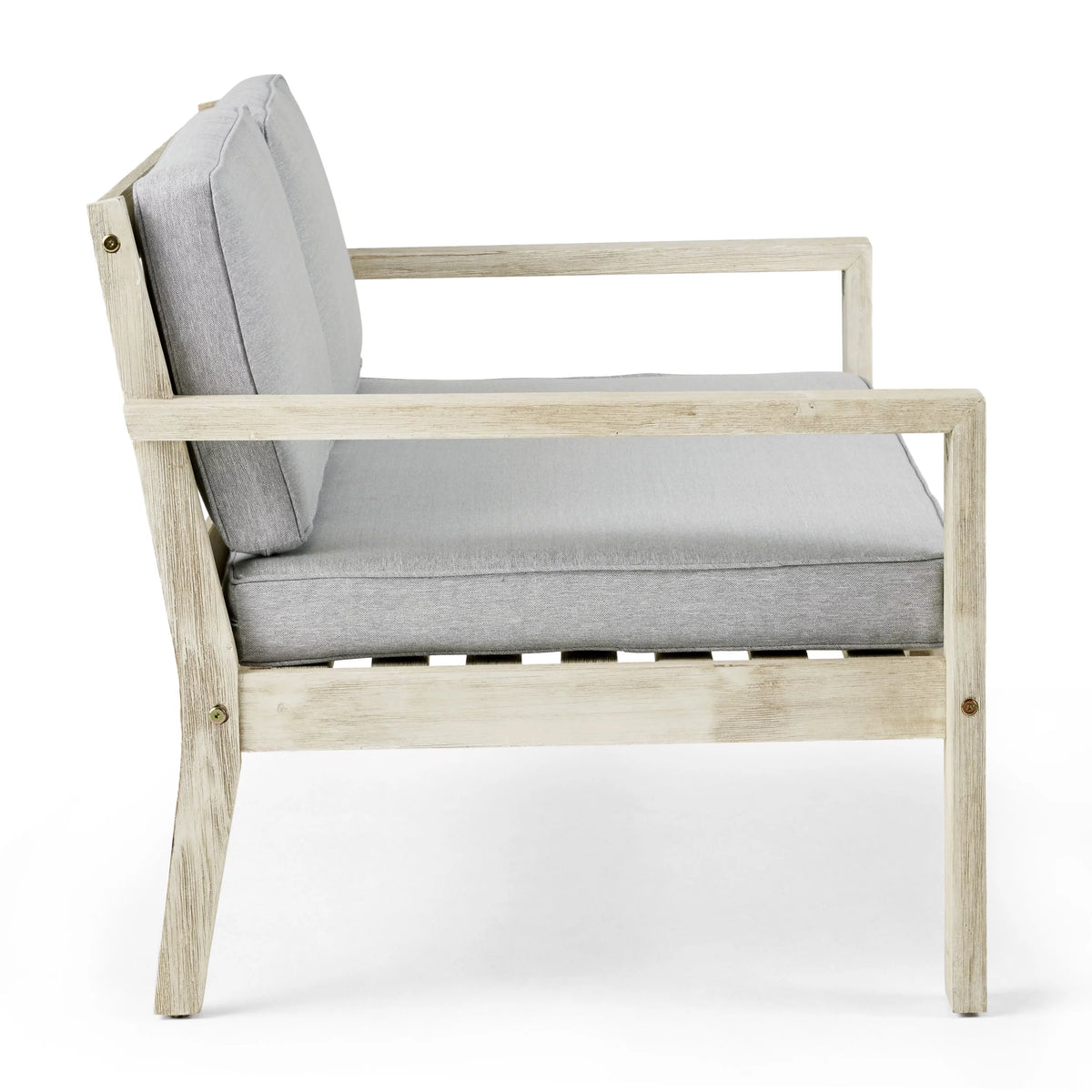 Light Gray Acacia Wood 4 Seater Chat Set with Cushions X2539