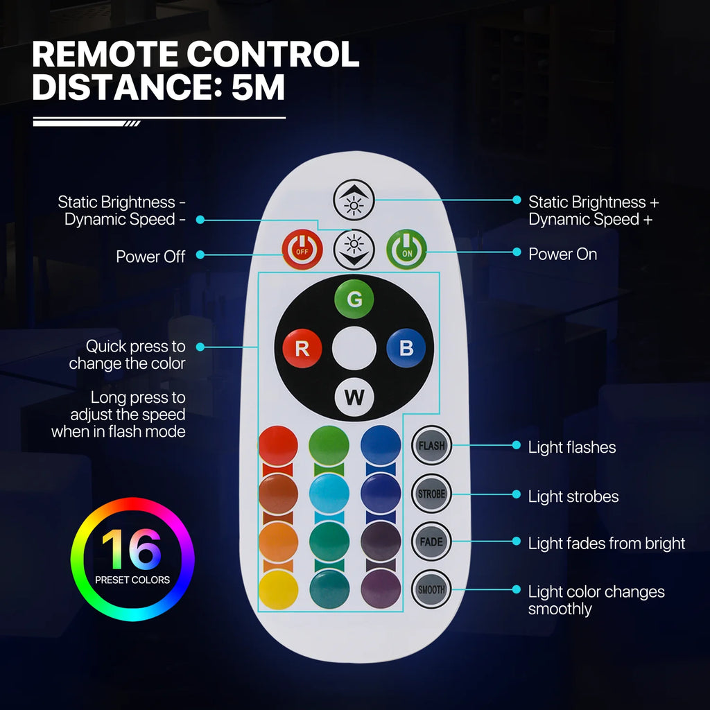 Hexagonal LED Light Up Bar Table with Remote Control P774054
