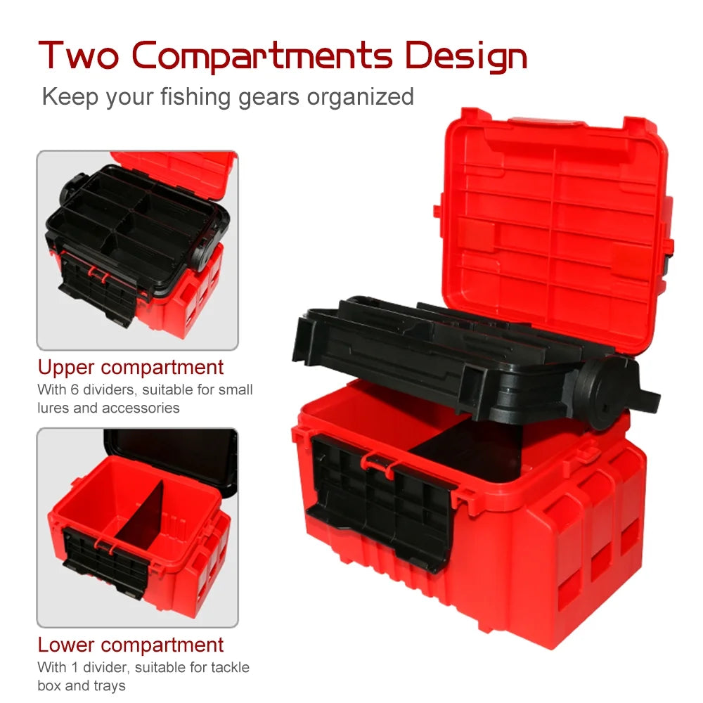 Fishing Box Case with Bottle Holder and Rod Stand Tubes N4518