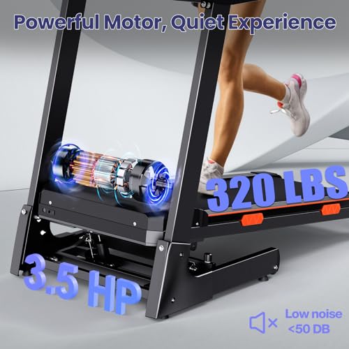 15% Auto Incline Folding Treadmill with Wide Belt, 320 lb Capacity M25062