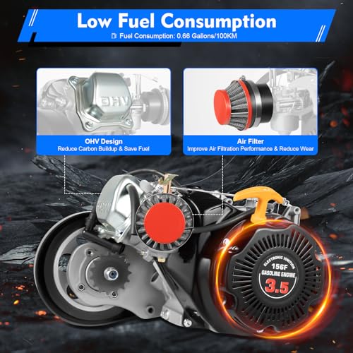 100cc 4-Stroke Single Cylinder Gas Motorized Bicycle Engine Kit (Chain) V5360