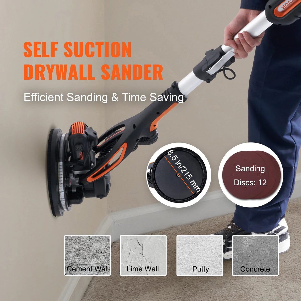 900W Variable Speed Drywall Sander Z92607
