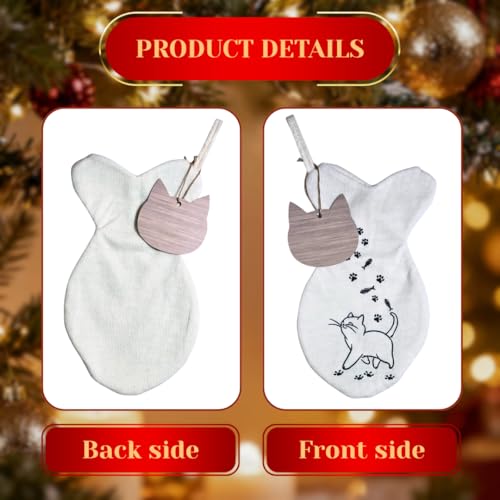 Cat Christmas Stocking with Paw Print Design W12009