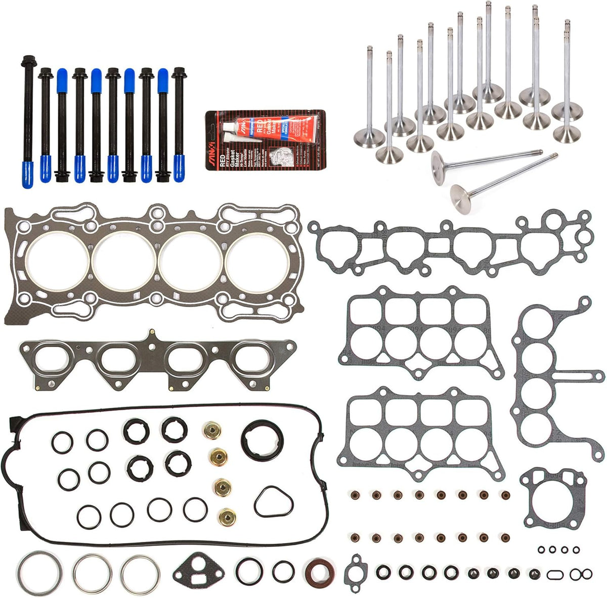 Head Gasket Set Intake Exhaust Valves for 2.2L Honda W7270