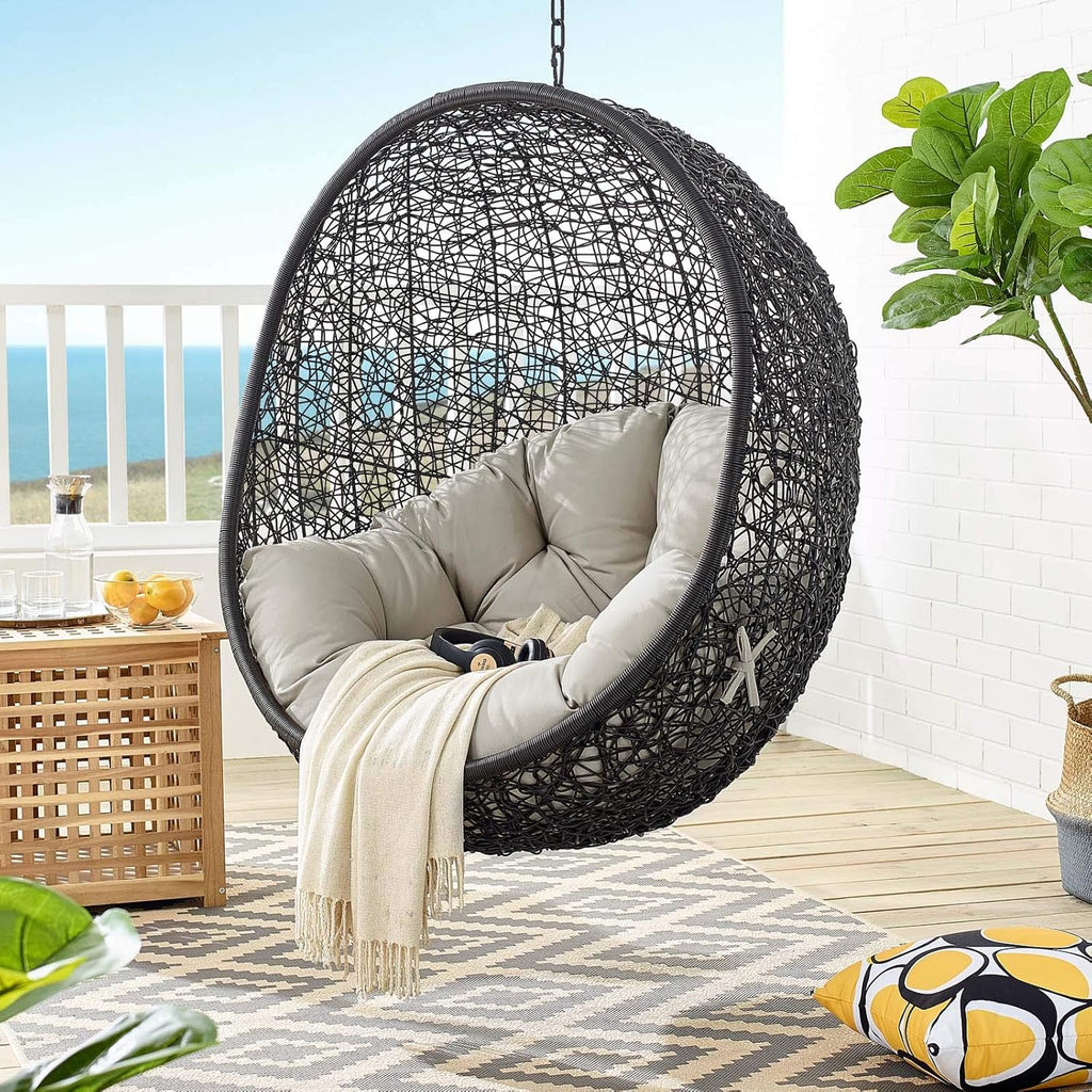 Black White Outdoor Patio Lounge Chair K336871