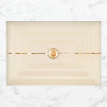 Cream Glass Rectangular Sink with Copper Accent X595