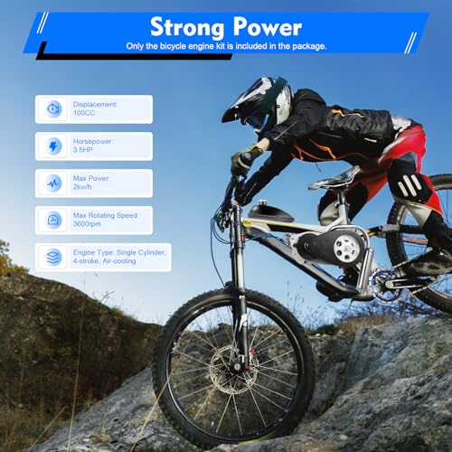 100cc 4-Stroke Single Cylinder Gas Motorized Bicycle Engine Kit (Chain) V5360