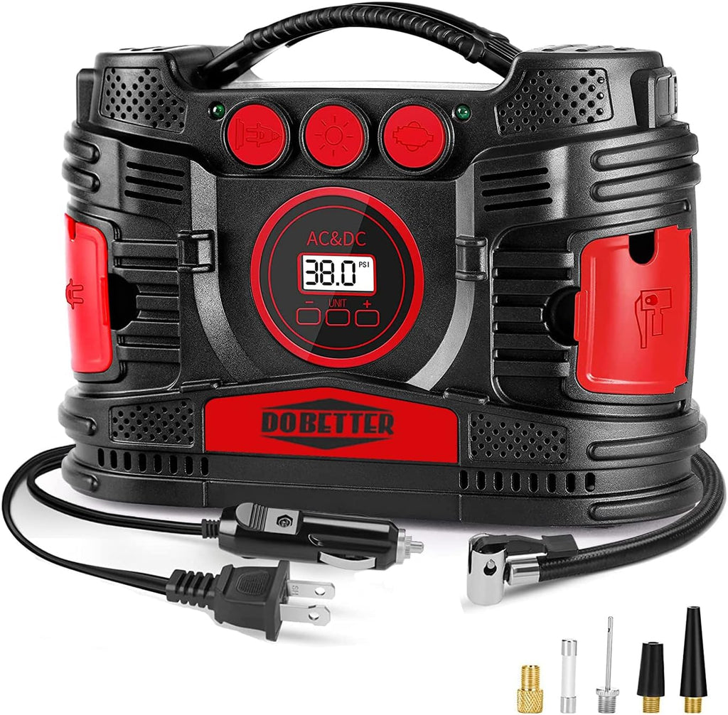 Portable Air Compressor Pump 12V DC 110V AC Tire Inflator Z739776