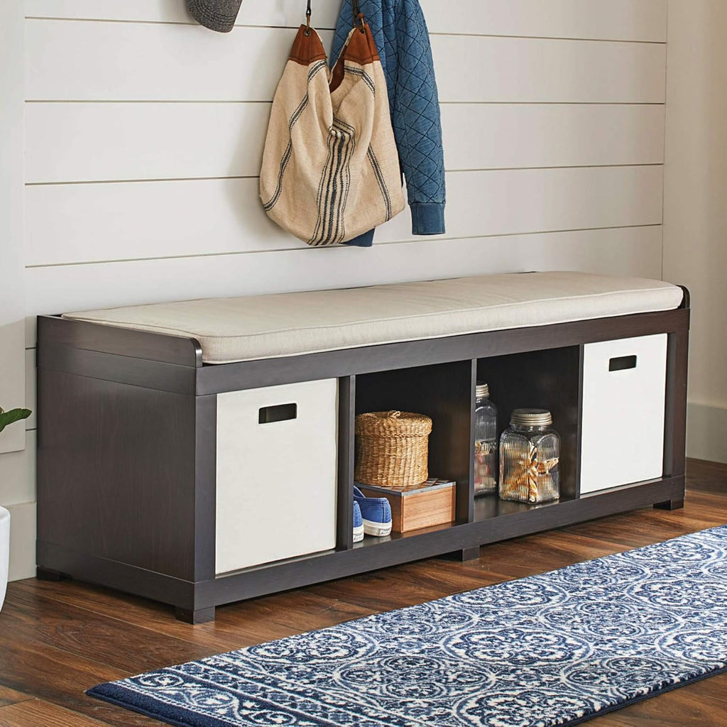 4-Cube Espresso Storage Bench W4661
