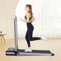 2 In 1 Electric Treadmill Walking Pad with Remote Black O382