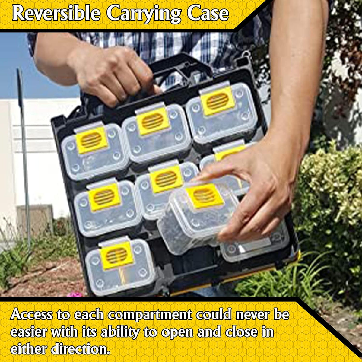 Hardware Case Tackle Box with Removable Compartment Organizer, Pack of 2 P687750