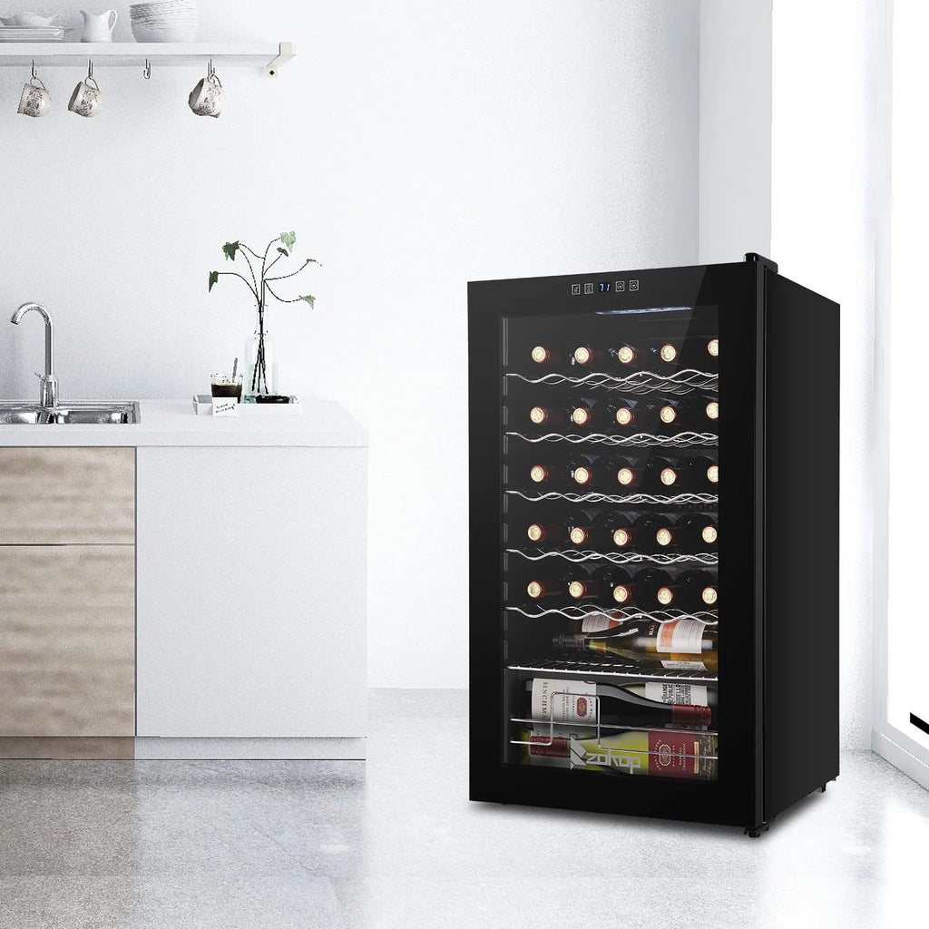 34 Bottle Compressor Wine Fridge, Black P754