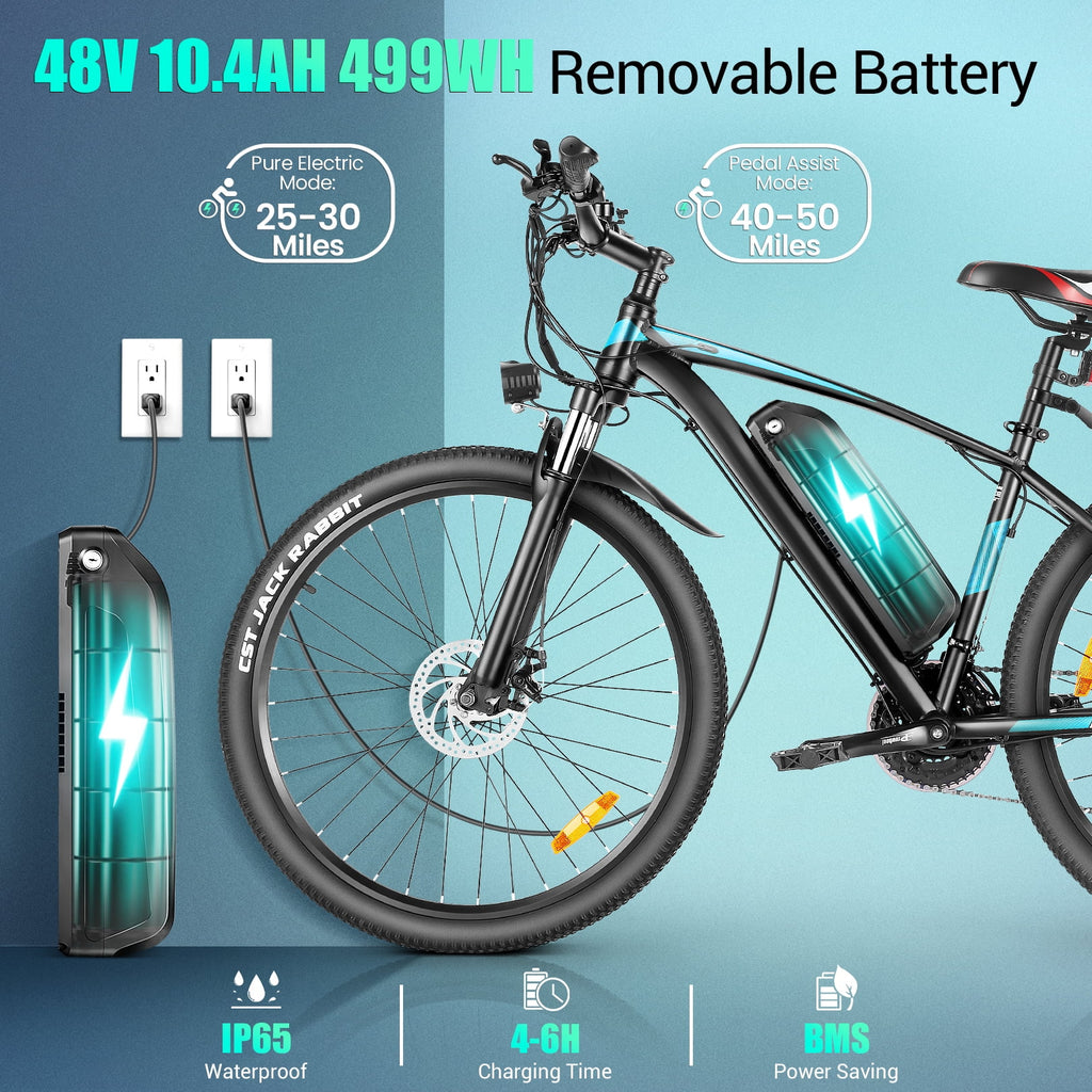 27.5" 500W Electric Bike with 48V 10.4AH Removable Battery E514914