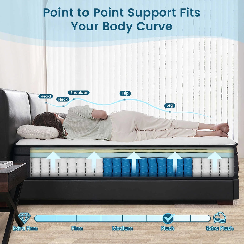 Queen 12 Inch Hybrid Memory Foam Mattress I60764