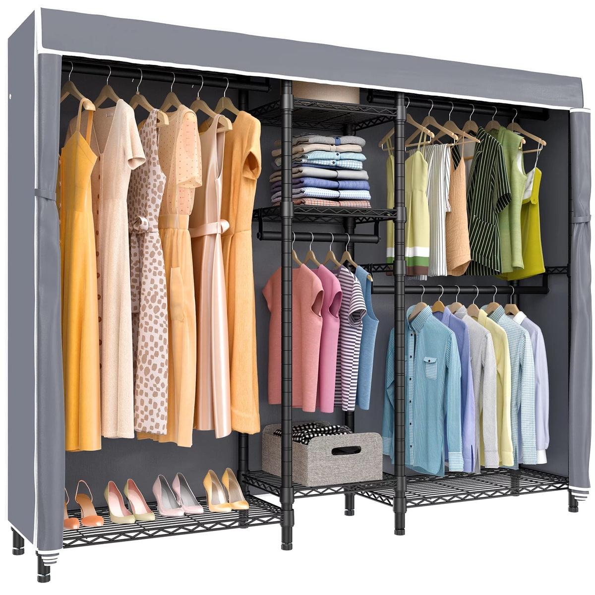 5 Tiers Heavy Duty Covered Wire Garment Rack N926