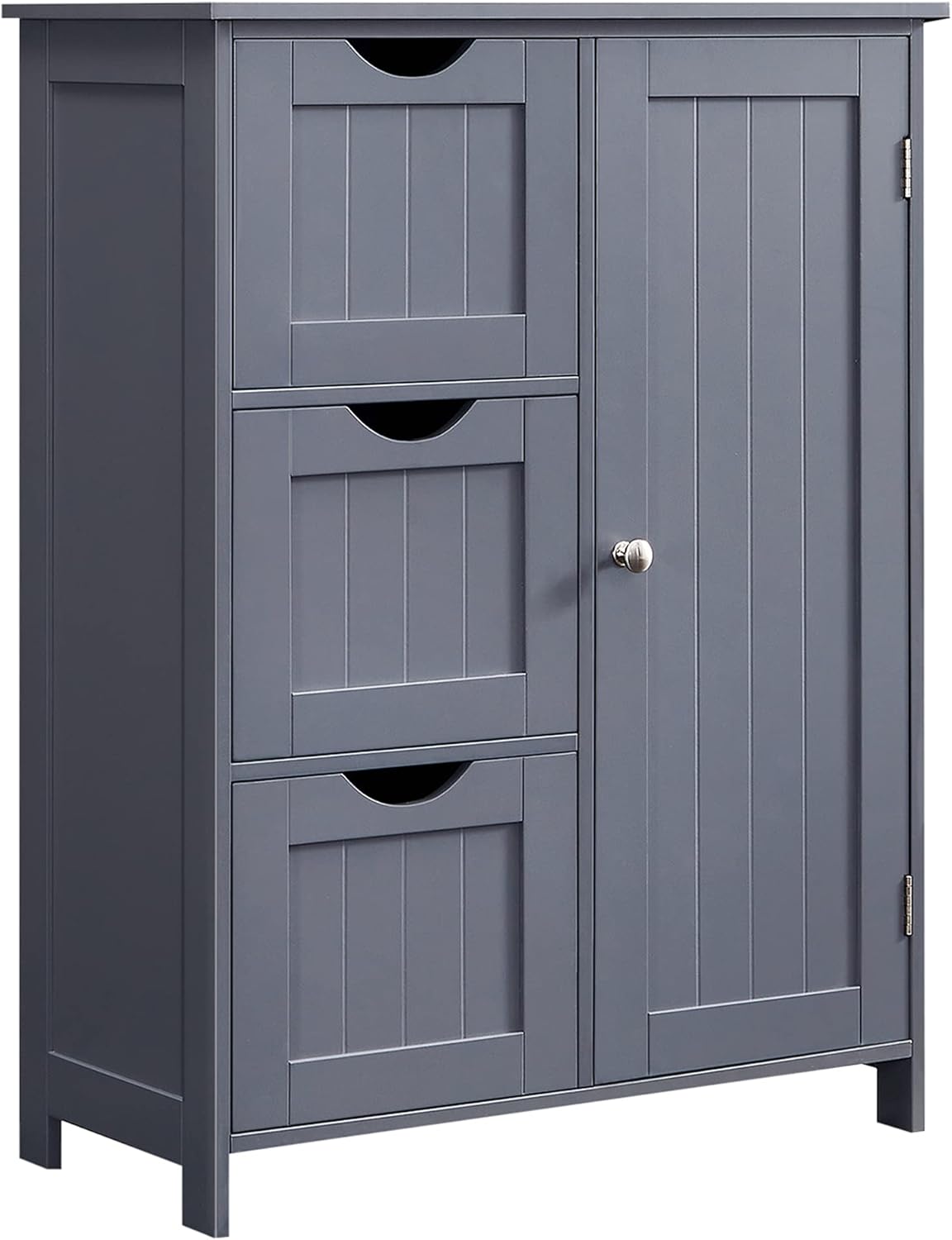White Bathroom Storage Cabinet with 3 Drawers and Adjustable Shelf H33767