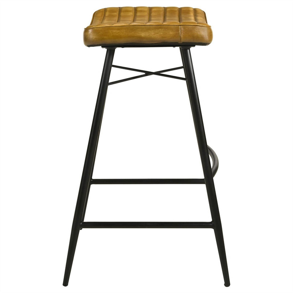 Antique Camel/Black Leather Bar Stool Z991
